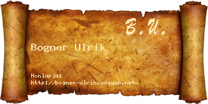 Bogner Ulrik névjegykártya
